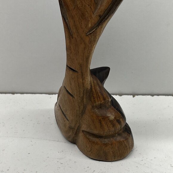 Vintage Hand Carved Wood Cobra Snake Figurine Sculpture - Picture 4 of 10